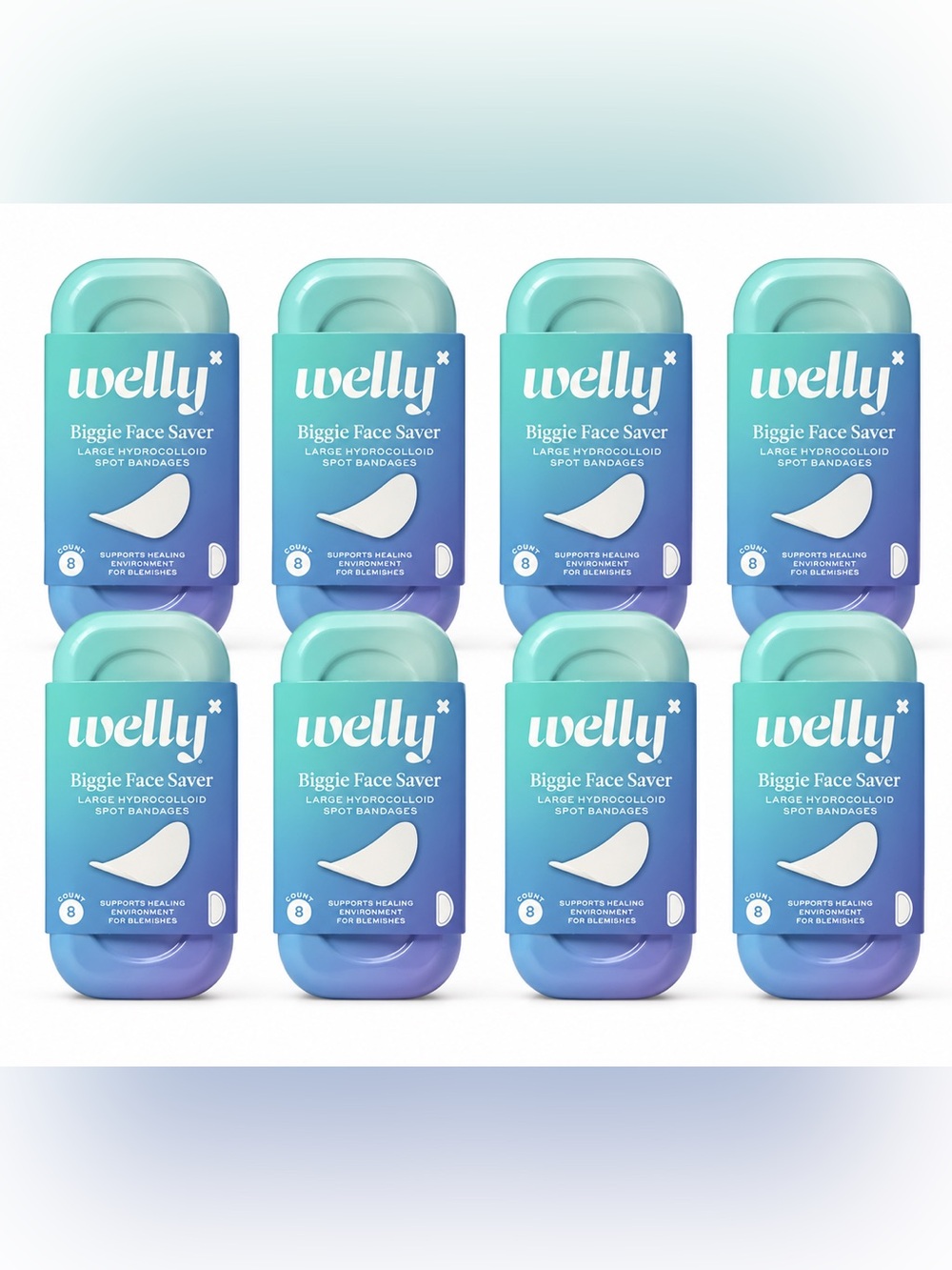 8-Pack WELLY Biggie Face Saver Pimple Patches Hydrocolloid Blemish Bandages 8ct